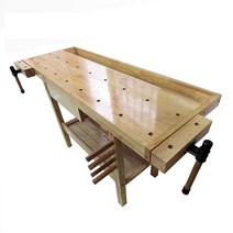 목공 워크 벤치 접이식 톱 다이 원목 만능 작업대, B모델 고무 원목 목공 테이블 높이75cm, 1개