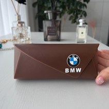 bmw 고급 선글라스 차량용 자동차 거치대 보관함 클립 케이스, BMW가죽브라운