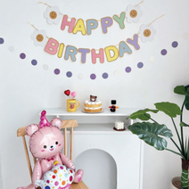 힙한 파티용품 가랜드 인기템 벽장식 생일 장식 생일데코 땡땡이가랜드, 퍼플