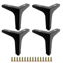 4pcs 철 가구 다리 교체 직각 지원 테이블 발, 10cm, 검은색