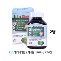 어린이 멀티비타민 앤 미네랄 비타민D 비타민B 판토텐산 비오틴 키즈 종합영양제, 2병