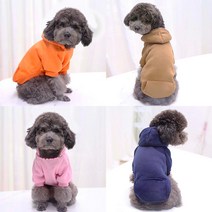 펫라이엇 1+1 강아지옷 고양이옷 가을 겨울 후드티 실내복 외출복 S-XL, 세트12_오렌지+브라운
