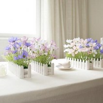 아트박스/더플라워마켓 하늘하늘 코스모스 울타리화분, A.화이트블루