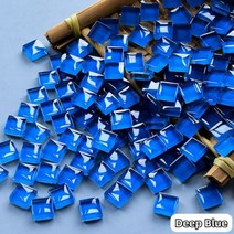 모자이크 취미 공예 재료 100pcs(100g/3.5oz) 정사각형 유리 타일 1cm/0.39in 세라믹 diy 0.4cm/0.15in 두께 만들기, Deep Blue, 100g-3.52oz