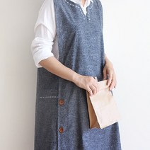 빅사이즈 자수 앞치마 유치원 어린이집 교사 꽃집 선생님 청해지 블랙해지