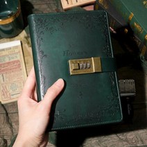 비밀번호 레트로 가죽 빈티지 고급 선물용 인생 다이어리 육아 태교일기장 감성노트, 2.플라워 비밀 일기장 (레드)