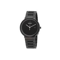 세이코 Essentials 쿼츠 블랙 선레이 다이얼 남자 시계 SUR487세이코 SUR487