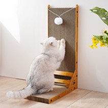 더배라 나사 삽입형 고양이 수직형 원목 골판지 대형 스크래치, 1개