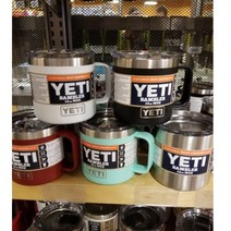 예티 램블러 스테인레스 스틸 텀블러 뚜껑세트 머그컵 14oz/415ml 22종택1, 화이트