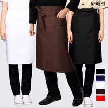 조리사 기본 허리 앞치마 유니폼, L(AE19), 블랙