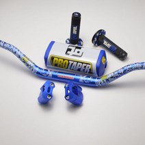 팻바이크 프로 테이퍼 1 1/8 "팻 바 28.5MM 핸들 + 그립 클램프 패드 오토바이 MX 모토크로스 핏 더, 13 A-blue