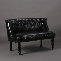 가죽 소파 쇼파 2인용 카페 미용실 노래방 북유럽 편안한 일자형 럭셔리, 1170mm, 블랙