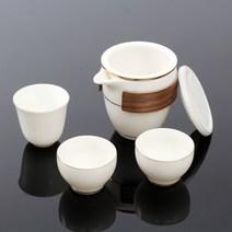 [순수] 차생활 휴대용 다기세트 3인 숙우 여행용찻잔, 상세 참조, 단품