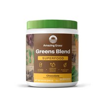 Amazing Grass Greens Blend Superfood: 슈퍼 그린 파우더 스무디 믹스 스피루리나 클로렐라 비트 뿌리 효소 프로바이오틱스 함유 오리지널 30회, Chocolate, 30 Servings (Pack of 1)