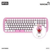 로이체 라인프렌즈 BT21우주스타 레트로 무선키보드, 쿠키, BT21 레트로키보드