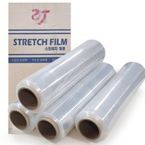 공업용 스트레치 랩 필름 파렛트 포장 랩핑 25mic x 500mm x 200M (4개입)