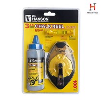 핸슨 초크라인 세트 CH105 청색분말 수평계포함 30M 분통 먹통 먹선 먹줄 마킹툴, 분말가루 적색