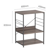 YEAR COLOR 3단 에어프라이어 전자레인지 토스트기 렌지다이 렌지대 밥솥다이 와이드 주방 수납 선반 진열장 2colors, 브라운