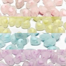 와컴 크런치 슬라임 재료 비즈 공예 무광반투명하트비즈 4종 (500g 대용량), 핑크