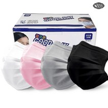 국산 참조은 3중 MB필터 일회용 덴탈 마스크 200매 - 대형 소형 화이트 핑크 그레이 블랙 비말차단, 일회용 그레이 대형 200매, 4개, 50매