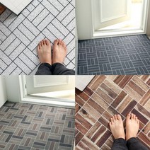 CLEAN UP 래티스 패턴 코일 현관매트 베란다 발코니 현관용 업소용 바닥 아파트 입구 롤 DIY, 1개, 5.래티스우드-오크다크
