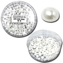 쪼아닷컴 진주구슬 반쪽진주구슬 만들기 공예 재료 진주, 통 반쪽 원형 8mm 백색