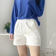 쏘옷 여성용 리니 린넨 스판 밴딩 3부 반바지