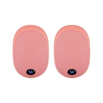 2개 포근하고 사랑스러운 손난로 보조배터리 러블리 10000mah 파스텔 파우치 충전케이블, 핑크+핑크