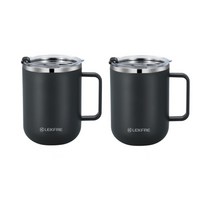 클래식 진공 보온 보냉 머그컵 2개, 블랙  2개, 500ml
