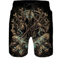 우의 내피 고어텍스 자켓 여름낚시복 바지 개성 해골 3D 프린트 여름 남자용 티셔츠/반바지/세트 빈티지 고딕 펑크 복장 힙합 캐주얼 남자 스트리트웨어 의류 정장 107117, 특대