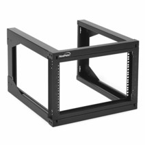 NavePoint 6U 벽 마운트 오픈 프레임 네트워크 랙 스윙 아웃 힌지 게이트 61cm(24인치) 깊이 네트워크 서버 및 AV 장비 보관 장비에 대한 쉬운 후면 액세스