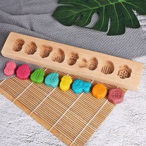 약과틀 다식틀 떡살 다식판 떡도장 도구만들기 화과자 전통문양 월병 나무 손잡이 금형 주물, K, 1개