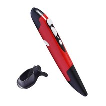 마우스 펜 무선 광학 포켓 펜 크리 에이 티브 800 1200 1600 CPI USB 핸드 헬드 수직 펜 모양의 필기 미니 마우스, 빨간색, 14cmx2cmx1.5cm, ABS 플라스틱