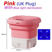 미니짤순이 휴대용 접이식 세탁기 건조기 버킷 속옷 양말 옷 캠핑 접는 미니, Pink UK 09