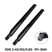2.4G 5GHz 6DBi 10Dbi RP-SMA Male 커넥터 외부 무선 WiFi 안테나 범용 라우터 네트워크 카드, 03 2PCS 6dbi