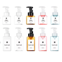 욕실 투명 거품용기 핸드워시 디스펜서 클랜징폼 용기 클렌징폼 공병 물비누 호텔 소분 리필 라벨, 옐로우, 450ML