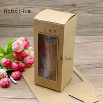 크라프트박스새로운 5Pcs 직사각형 창 상자 6X6/7x 7/8x 8/9x9x 높은 종이 패키지 화이트/크래프트 선물 사, 34 6x6x14cm Kraft