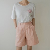 [나인]컬러 포인트 핀턱 하프 팬츠PT-4905