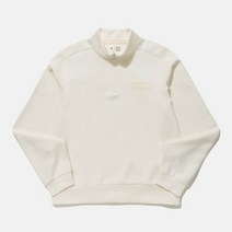 국내매장용 (정품)데상트 여성 코튼모달 반집업 맨투맨 크림 SO322UHT86 CRM0