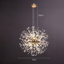 파워딜 현대 민들레 황금 걸이식 조명 실내 럭셔리 장식 샹들리에 응접실 식당 LED 펜던트 램프 주방 바, 03 Dia 50cm  gold_01 웜 화이트