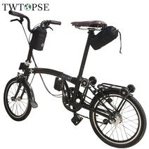 TWTOPSE 영국 국기 접이식 자전거 가방 Brompton 3SIXTY Fnhon SP8 방수 1050D 핸들 바 자전거 가방 안장 후면 가방, 블랙