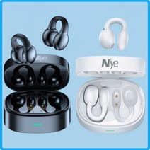 플러스킬 F3TWS HIFI 귀걸이이어폰 무선 클립형 블루투스 이어폰 귀안아픈 피어싱이어폰, 블랙