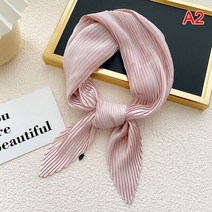 플리츠플리즈스카프 주름스카프 봄스카프 플리츠스카프Pleated 솔리드 새틴 스카프 여성 Neckerchief 리본