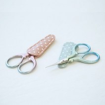 프랑스자수 가위 커버포함 공예용 미니가위, 핑크