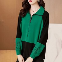 가을과 겨울 여성 골프 의류 여성 골프 재킷 패션 의류 스티칭 대비 컬러 조끼 여성 봄 새 편지 자수 긴 소매 지퍼 디자인 느낌 느슨한 연령 감소 재킷