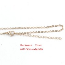 Fnixtar 스테인레스 스틸 케이블 체인 목걸이 40 45 50 55 60cm 1mm, 18 2mm rg extender, 03 40cm