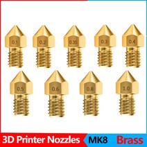 공구키트 해외Anet A8 Makerbot MK8 Creality CR-10 S4 S5 Ender 3 3Pro 5 청소 도구 키트 용 압출기 황동, 16 3.0-0.8mm_03 10Pcs
