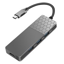 USB C 허브 c형 도킹 스테이션 7 인 1 4K HDMI 호환 + USB3.0 PD TF 아이패드 프로 2018/에어/화웨이 메이, 01 분홍색