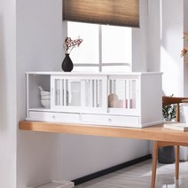 일본식 원목 찻장 빈티지 캐비닛 수납장 장식장 다기장 그릇장 찬장 진열장 서랍, 3도어개, 80 4도어 스틸 게이트 에어-화이트