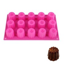 [소공원] [소공원]까눌레만들기 실리콘 틀 몰드 팬 홈베이킹 15구, 랜덤색상